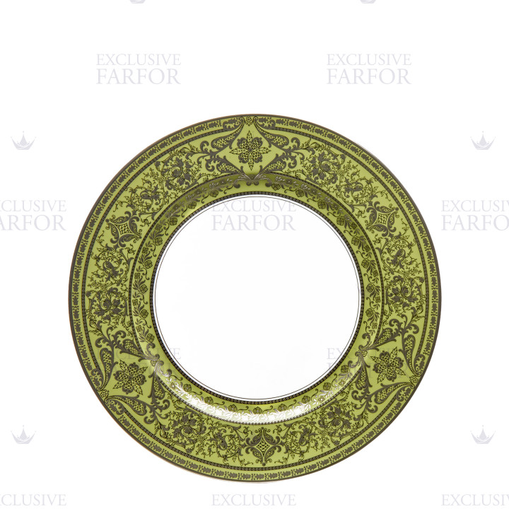 Тарелка главная 28см коллекции Matignon Vert Pomme Platin бренда Haviland