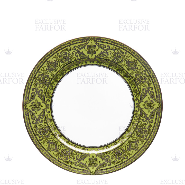 Тарелка сервировочная 31см коллекции Matignon Vert Pomme Platin бренда Haviland