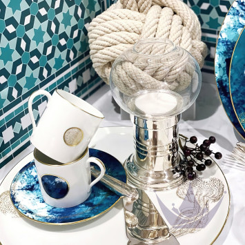 Чашка кофейная с блюдцем 0,075л коллекции Ocean Bleu бренда Haviland