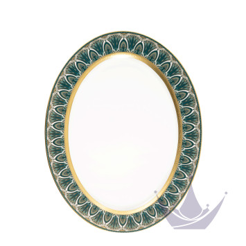 Блюдо овальное 40см коллекции Reves Du Nil Vert Or бренда Haviland