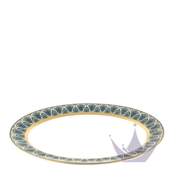 Блюдо овальное 40см коллекции Reves Du Nil Vert Or бренда Haviland