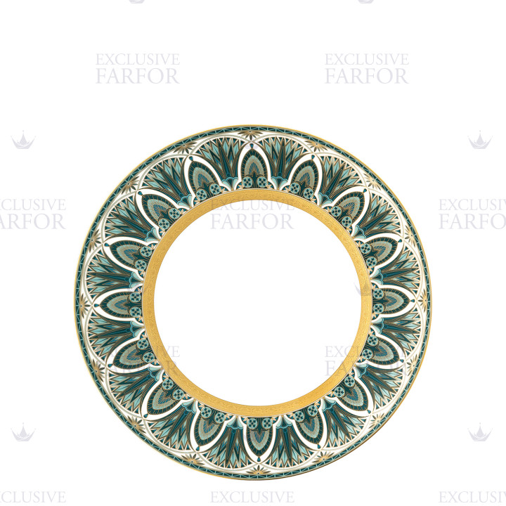 Тарелка главная 28см коллекции Reves Du Nil Vert Or бренда Haviland