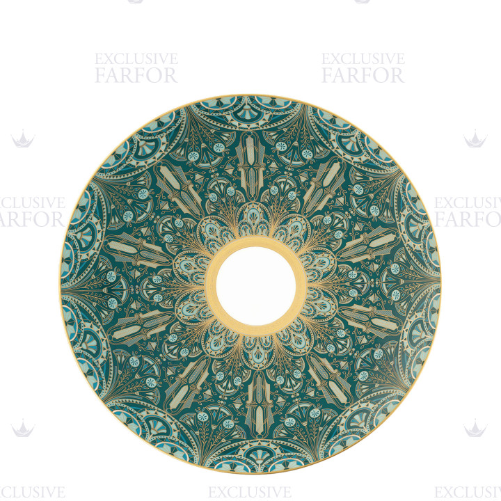 Тарелка сервировочная 32см коллекции Reves Du Nil Vert Or бренда Haviland