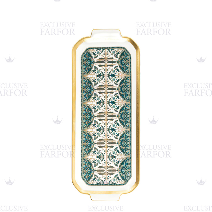 Блюдо для пирога 39х15,5см коллекции Reves Du Nil Vert Or бренда Haviland