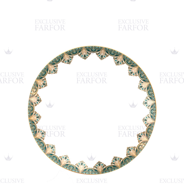 Тарелка главная 28см коллекции Reves Du Nil Vert Or бренда Haviland