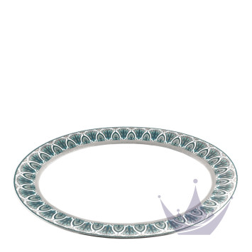 Блюдо овальное 40см коллекции Reves Du Nil Vert Platin бренда Haviland