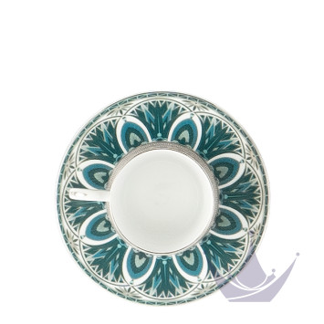 Чашка кофейная с блюдцем 0,075л коллекции Reves Du Nil Vert Platin бренда Haviland