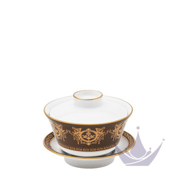 Чашка чайная с блюдцем и крышкой 0,13л коллекции Ritz Imperial Bronze бренда Haviland