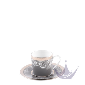 Чашка кофейная с блюдцем 0,075л коллекции Romane Gris бренда Haviland