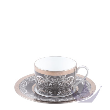 Чашка чайная с блюдцем 0,14л коллекции Romane Gris бренда Haviland