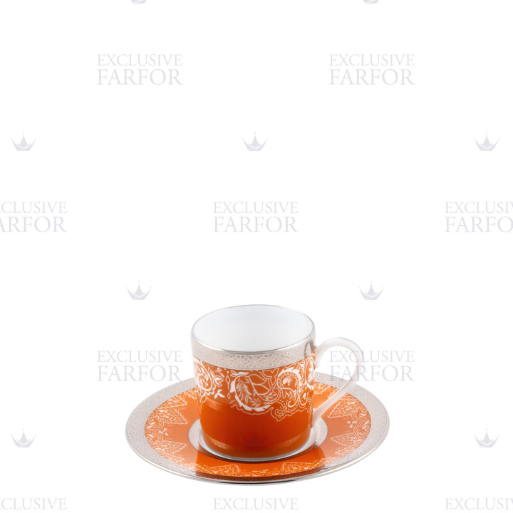 Чашка кофейная с блюдцем 0,075л коллекции Romane Orange бренда Haviland