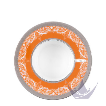 Чашка чайная с блюдцем 0,14л коллекции Romane Orange бренда Haviland