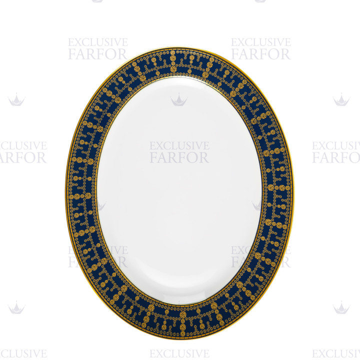Блюдо овальное 40см коллекции Tiara Bleu de Prusse Or бренда Haviland