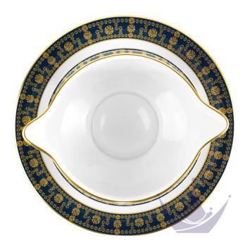 Соусник с подставкой 0,3л коллекции Tiara Bleu de Prusse Or бренда Haviland