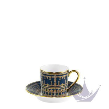 Чашка кофейная с блюдцем 0,075л коллекции Tiara Bleu de Prusse Or бренда Haviland