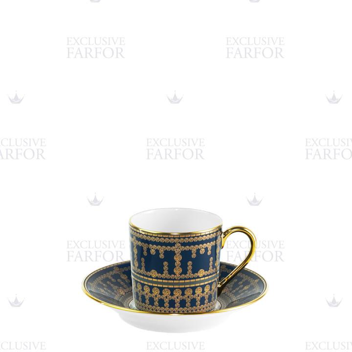 Чашка кофейная с блюдцем 0,075л коллекции Tiara Bleu de Prusse Or бренда Haviland