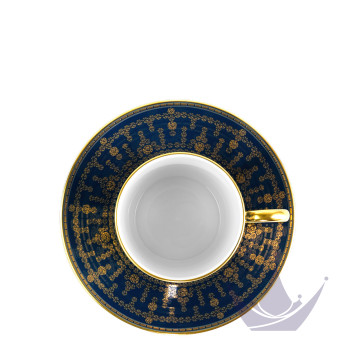 Чашка кофейная с блюдцем 0,075л коллекции Tiara Bleu de Prusse Or бренда Haviland