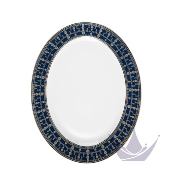 Блюдо овальное 40см коллекции Tiara Bleu de Prusse Platin бренда Haviland