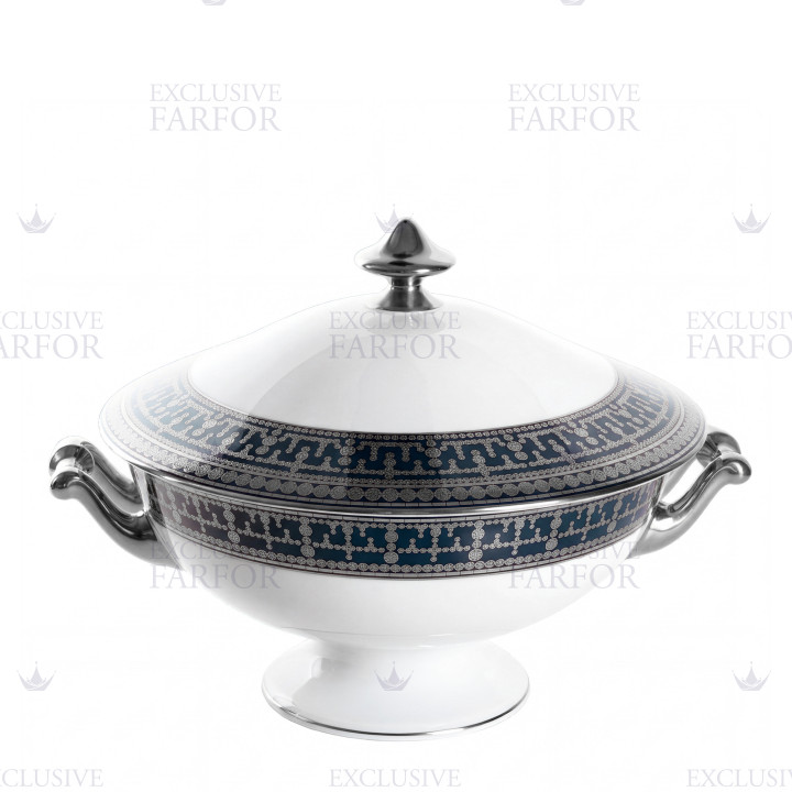 Супница 2л коллекции Tiara Bleu de Prusse Platin бренда Haviland