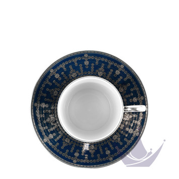 Чашка кофейная с блюдцем 0,075л коллекции Tiara Bleu de Prusse Platin бренда Haviland