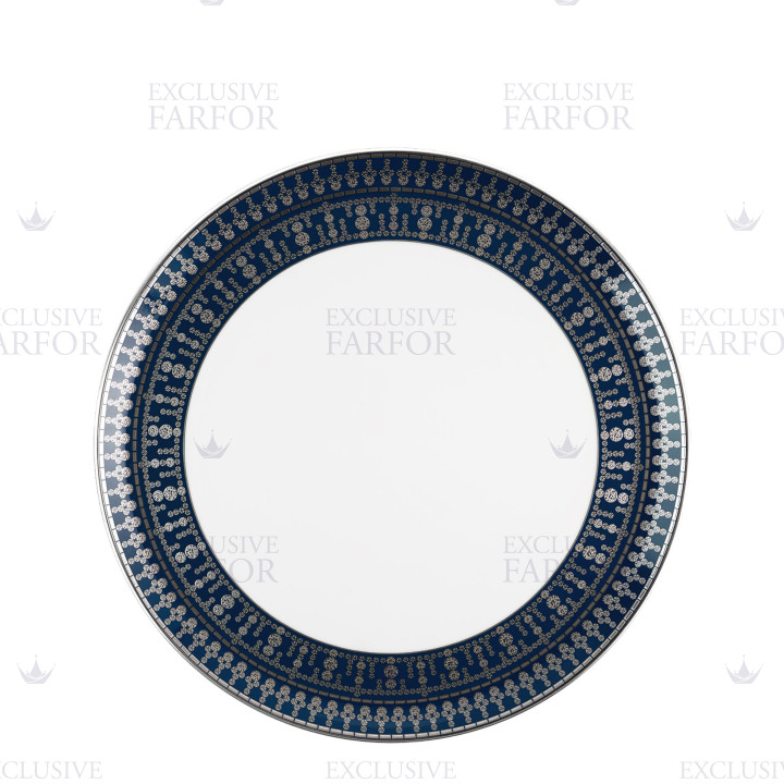 Тарелка тортовая 31,5см коллекции Tiara Bleu de Prusse Platin бренда Haviland