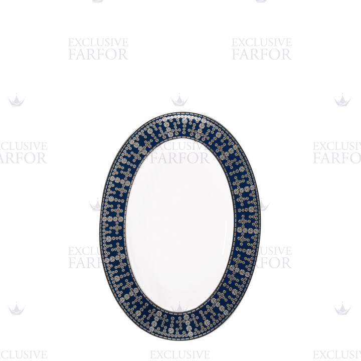Блюдо для гарнира 23х16,5см коллекции Tiara Bleu de Prusse Platin бренда Haviland