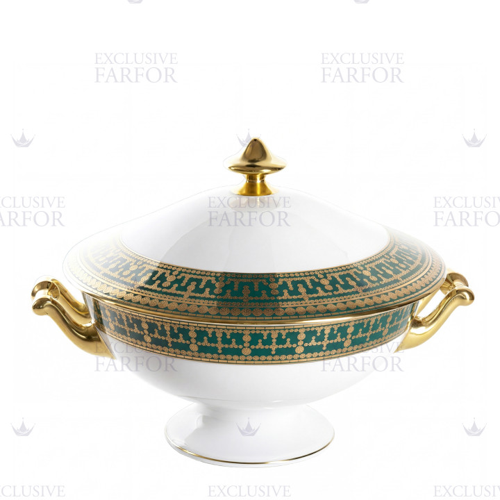 Супница 2л коллекции Tiara Bleu Paon Or бренда Haviland