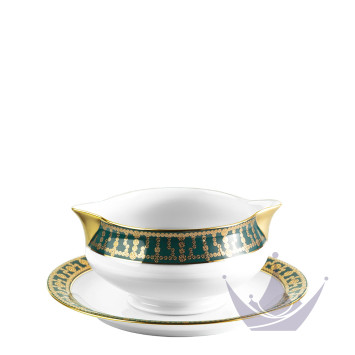 Соусник с подставкой 0,3л коллекции Tiara Bleu Paon Or бренда Haviland