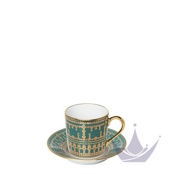 Чашка кофейная с блюдцем 0,075л коллекции Tiara Bleu Paon Or бренда Haviland