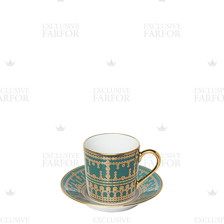 Чашка кофейная с блюдцем 0,075л коллекции Tiara Bleu Paon Or бренда Haviland