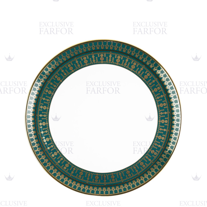 Тарелка тортовая 31,5см коллекции Tiara Bleu Paon Or бренда Haviland