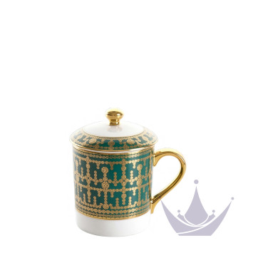 Кружка с крышкой 0,27л коллекции Tiara Bleu Paon Or бренда Haviland