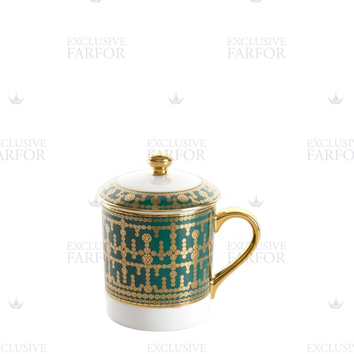Кружка с крышкой 0,27л коллекции Tiara Bleu Paon Or бренда Haviland