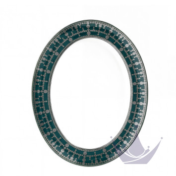Блюдо овальное 40см коллекции Tiara Bleu Paon Platin бренда Haviland