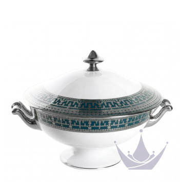 Супница 2л коллекции Tiara Bleu Paon Platin бренда Haviland
