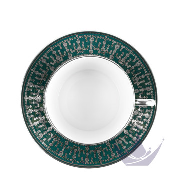 Чашка для завтрака с блюдцем 0,3л коллекции Tiara Bleu Paon Platin бренда Haviland