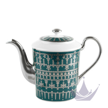 Чайник 1л коллекции Tiara Bleu Paon Platin бренда Haviland