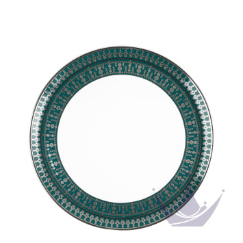 Тарелка тортовая 31,5см коллекции Tiara Bleu Paon Platin бренда Haviland