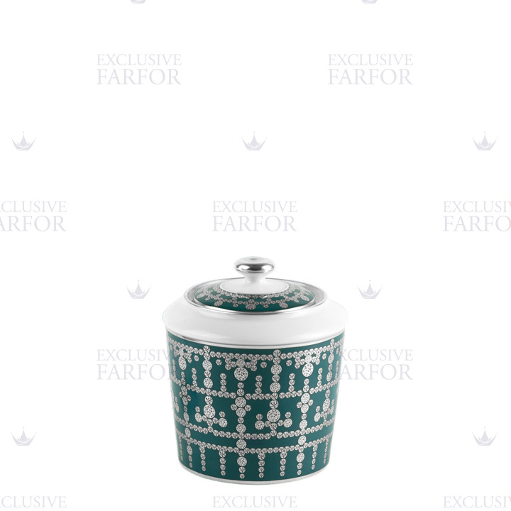 Сахарница 0,25л коллекции Tiara Bleu Paon Platin бренда Haviland