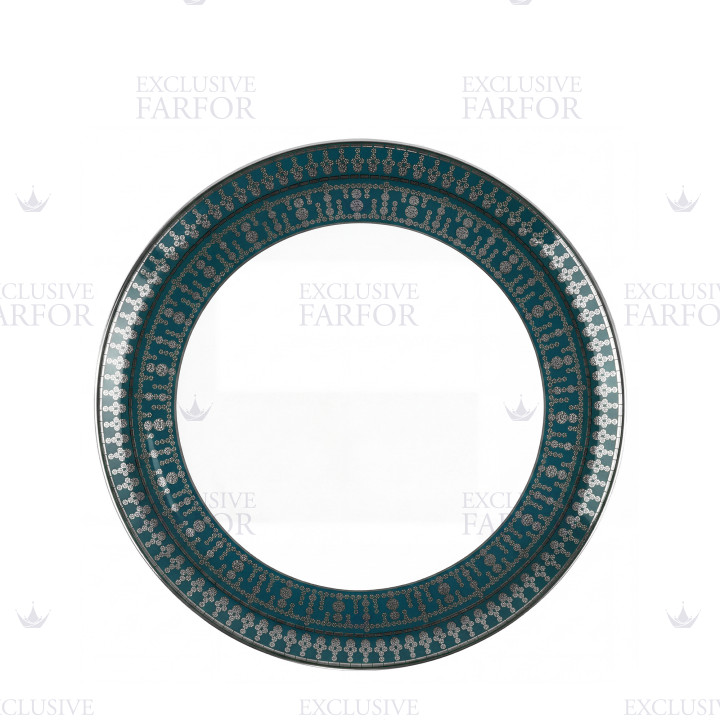 Тарелка подстановочная 31,5см коллекции Tiara Bleu Paon Platin бренда Haviland