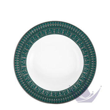 Тарелка глубокая 31,5см коллекции Tiara Bleu Paon Platin бренда Haviland