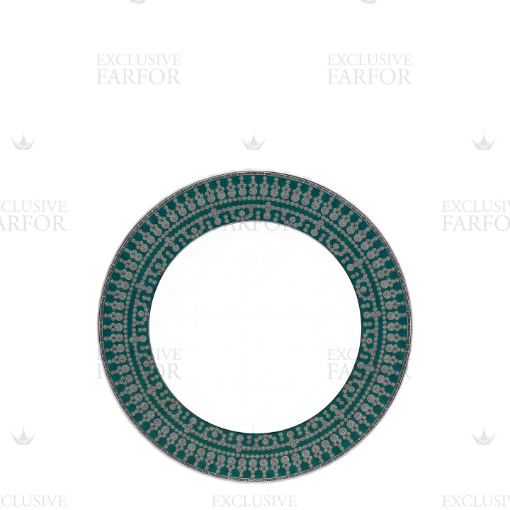 Тарелка закусочная 22см коллекции Tiara Bleu Paon Platin бренда Haviland