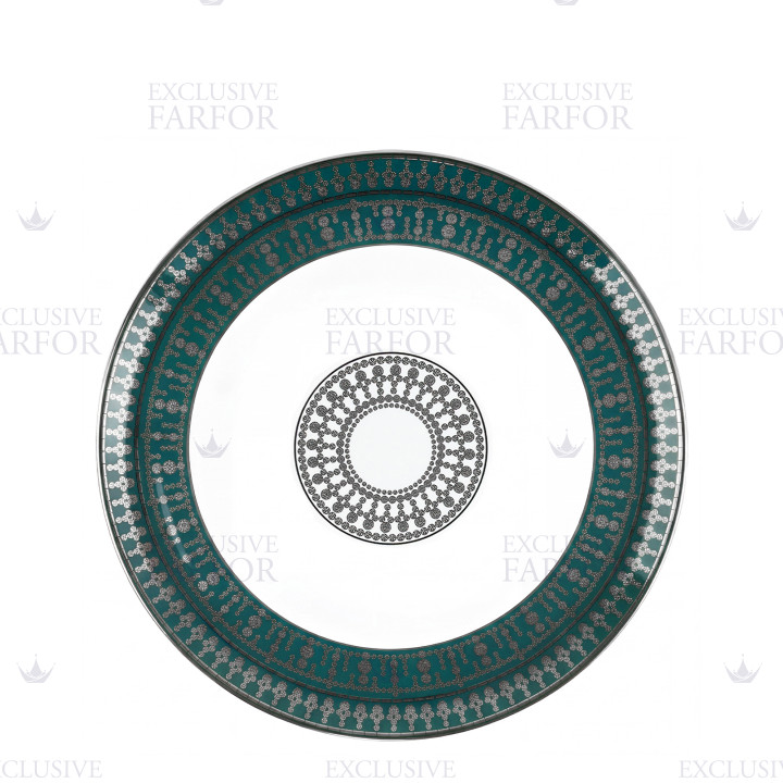 Тарелка сервировочная 31см коллекции Tiara Bleu Paon Platin бренда Haviland