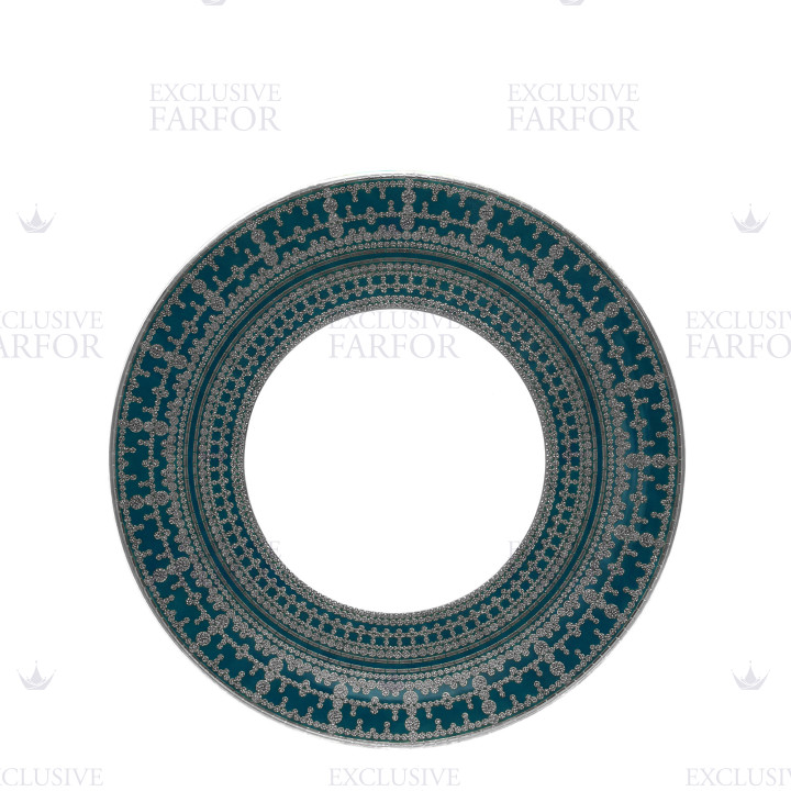 Тарелка для ризотто 28,5см коллекции Tiara Bleu Paon Platin бренда Haviland