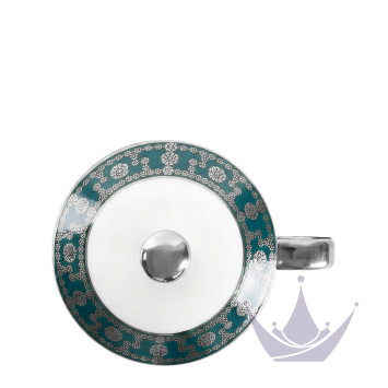 Кружка с крышкой 0,27л коллекции Tiara Bleu Paon Platin бренда Haviland