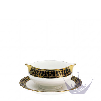 Соусник с подставкой 0,3л коллекции Tiara Noir Or бренда Haviland