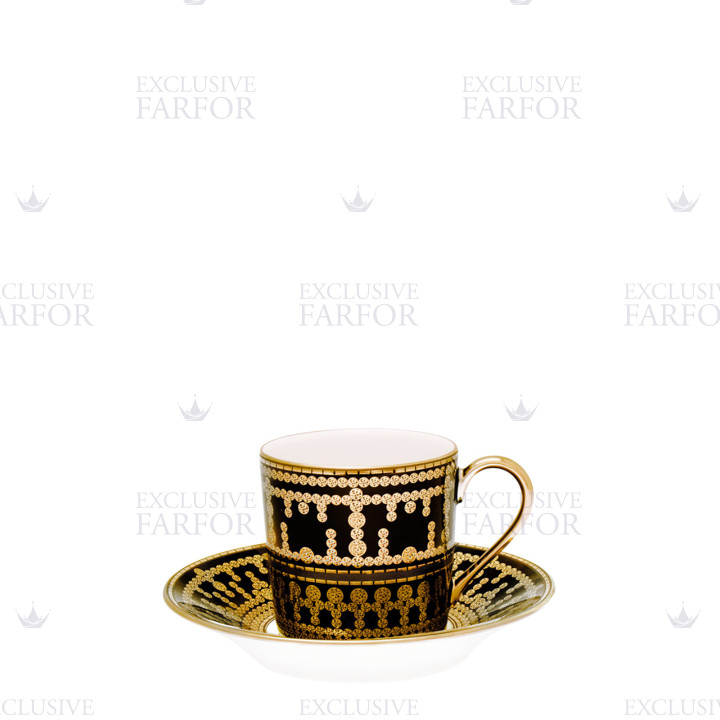 Чашка кофейная с блюдцем 0,075л коллекции Tiara Noir Or бренда Haviland