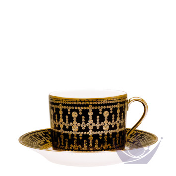 Чашка для завтрака с блюдцем 0,3л коллекции Tiara Noir Or бренда Haviland