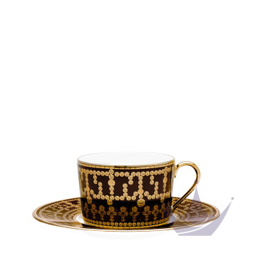 Чашка чайная с блюдцем 0,14л коллекции Tiara Noir Or бренда Haviland
