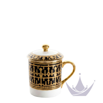 Кружка с крышкой 0,27л коллекции Tiara Noir Or бренда Haviland